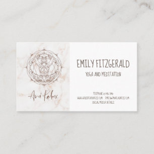 Carte De Visite Méditation Marbre Mandala Yoga Professeur Et Relax