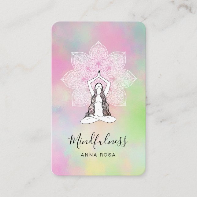 Carte De Visite *~* Méditation Reiki Logo Photo QR Mandala Goddess (Devant)