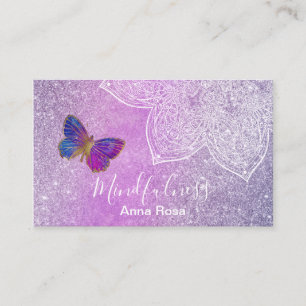 Carte De Visite *~* Méditation Reiki Yoga Butterfly Mandala