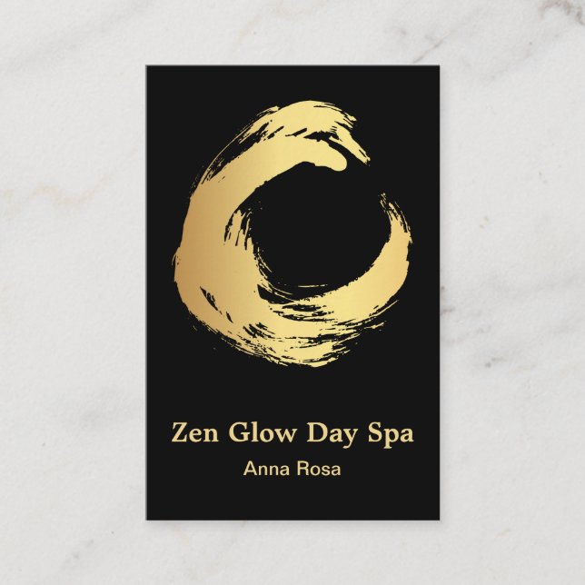 Carte De Visite *~* Méditation Spa Reiki Abstrait pour brosse d'or (Devant)