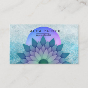Carte De Visite Méditation Turquoise violette Yoga à fleurs de l