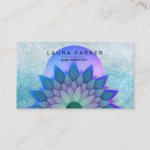 Carte De Visite Méditation Turquoise violette Yoga à fleurs de lot