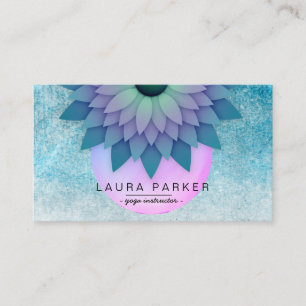 Carte De Visite Méditation Turquoise violette Yoga à fleurs de lot