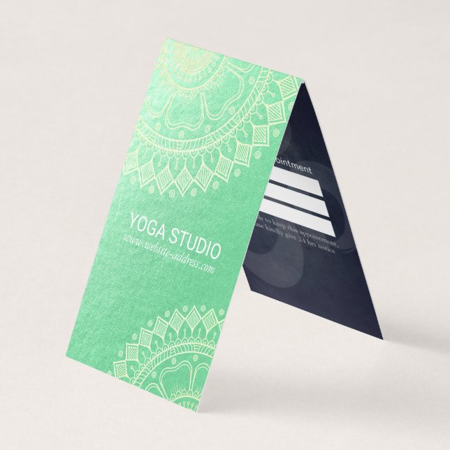 Carte De Visite Méditation Yoga Instructeur Gold Mandala Tarifs (Devant)