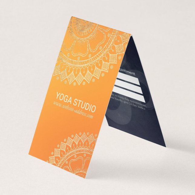 Carte De Visite Méditation Yoga Instructeur Gold Mandala Tarifs (Devant)