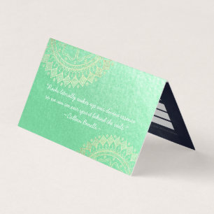 Carte De Visite Méditation Yoga Instructeur Gold Mandala Tarifs