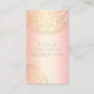 Carte De Visite Méditation YOGA Instructeur Rose chic Gold Mandala