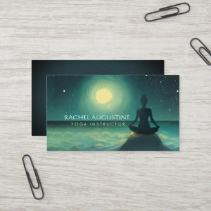 Carte De Visite Méditation Yoga Poche sur Pleine lune Rock Stars N