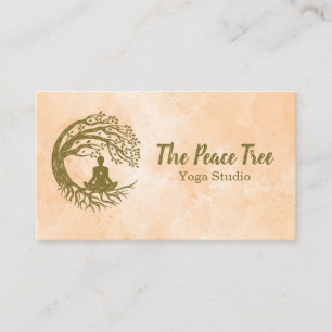 Carte De Visite Méditer sous le logo de l'arbre   Yoga