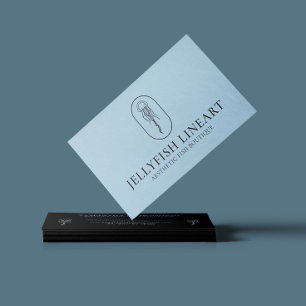 Carte De Visite Méduse nautique océan bleu noir