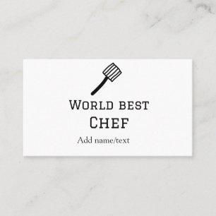 Carte De Visite Meilleur chef du monde ajouter nom texte cuisine m
