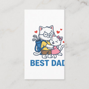 Carte De Visite Meilleur Papa Golf Chat Câlin Mignon Design Vector