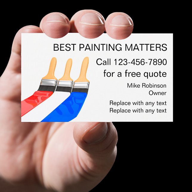 Carte De Visite Meilleur Peinture Entrepreneur Peintre Maison (Créateur téléchargé)
