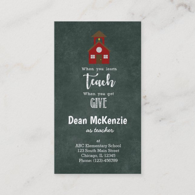 Carte De Visite Meilleure évaluation des enseignants (Devant)