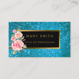 Carte De Visite Meilleure Parties scintillant Blue Gold populaire