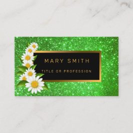 Carte De Visite Meilleure Parties scintillant d'or verte populaire