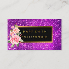 Carte De Visite Meilleure Parties scintillant d'or violet populair