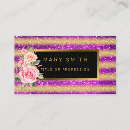 Carte De Visite Meilleure Parties scintillant d'or violet populair