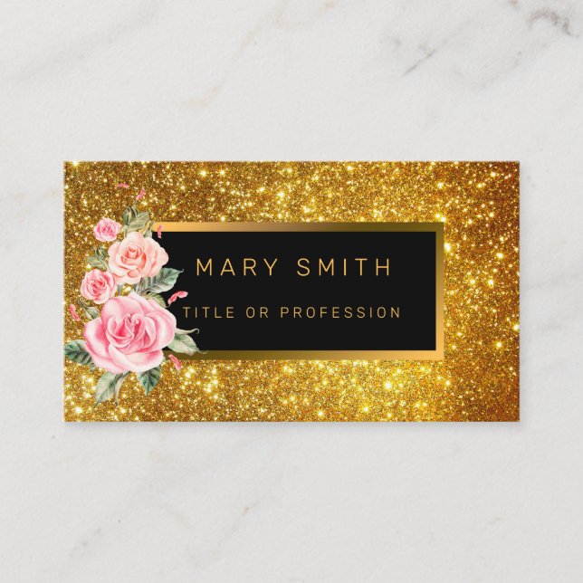 Carte De Visite Meilleure Parties scintillant Or Populaire de luxe (Devant)