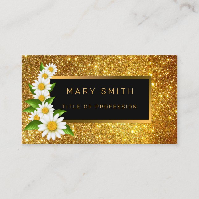 Carte De Visite Meilleure Parties scintillant Or Populaire de luxe (Devant)