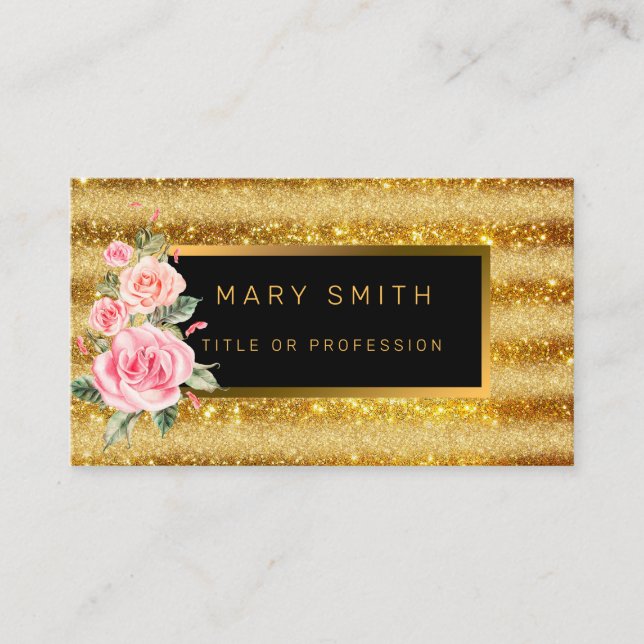 Carte De Visite Meilleure Parties scintillant Or Populaire de luxe (Devant)