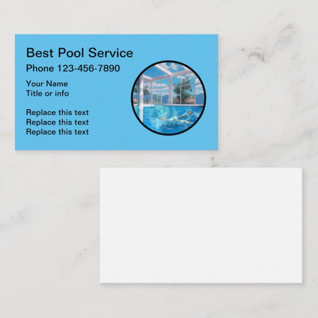 Carte De Visite Meilleures Piscines Et Meilleurs Services (Devant / Derrière)