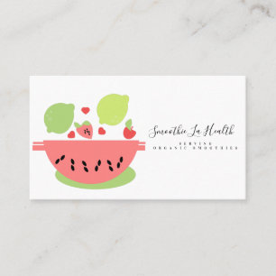 Carte De Visite Mélange de fruits de milk-shake de smoothie rose v