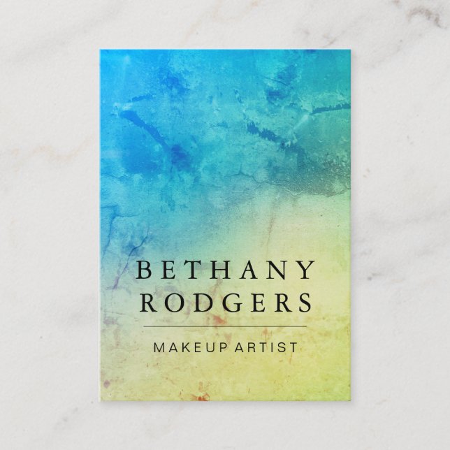 Carte De Visite Mélange élégant bleu vert Grunge (Devant)