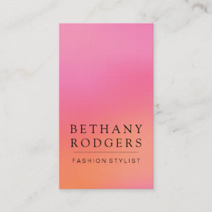 Carte De Visite Mélange rose orange minimaliste