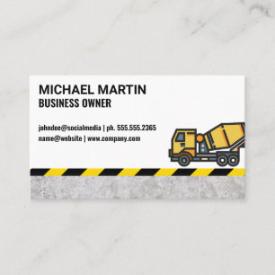 Carte De Visite Mélangeur de béton   Construction