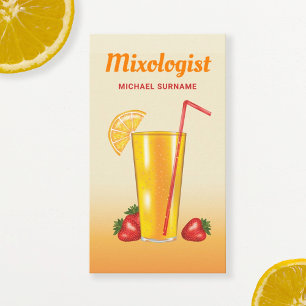 Carte De Visite Mélangeur de boissons tropicales à l'orange Barman