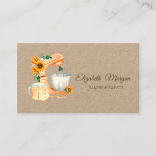 Carte De Visite Mélangeur de boulangerie tournesols Kraft