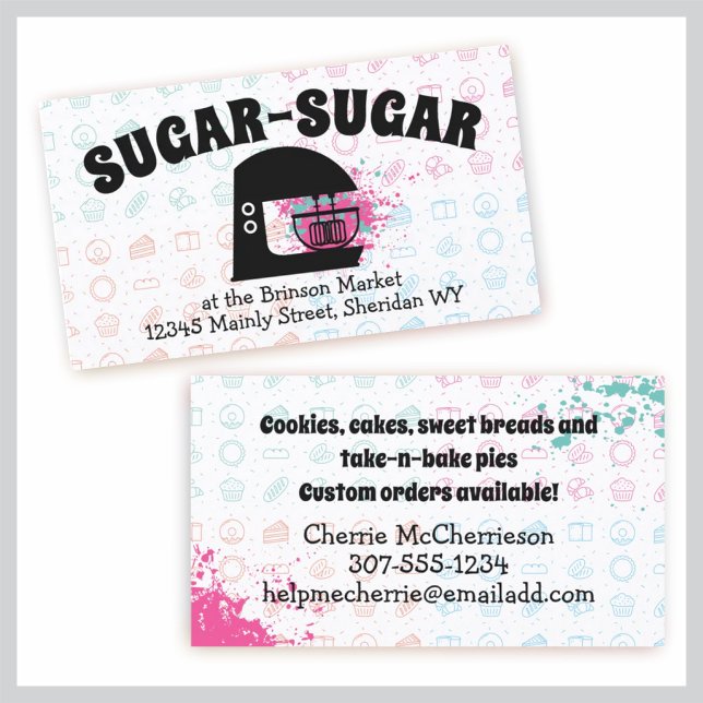Carte De Visite Mélangeur de stand rétro sucreries pâtisserie boul (Créateur téléchargé)