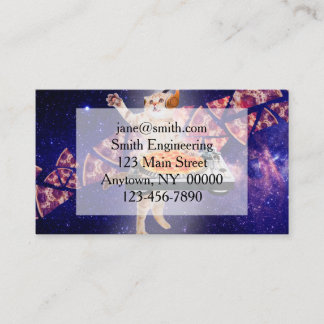 Carte De Visite Mélangeur de Tourne-disque de chat DJ