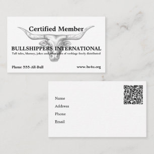 Carte De Visite Membre de Bullshippers International avec QR code