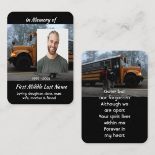 Carte De Visite Mémento de la mémoire du conducteur d'autobus scol