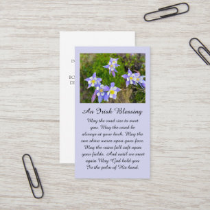 Carte De Visite Mémorial Doux Bleus, Violettes Douces Pour Un Reto