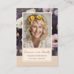 Carte De Visite Memorial Floral Photo Funeral Keepsaké Business Ca
