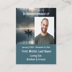 Carte De Visite Memorial Keepsaké Lake Boat Canoe Wilderness