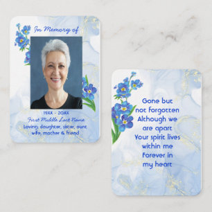 Carte De Visite Memorial Keepsaké Oubliez-moi de ne pas" Fleurs