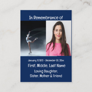 Carte De Visite Memorial Keepsaké Patinage Patinage Patinage