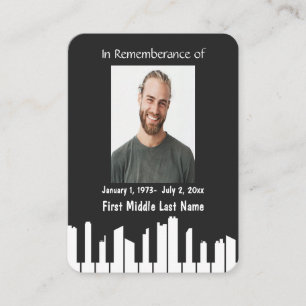 Carte De Visite Memorial Keepsaké Piano Musicien Cityscape