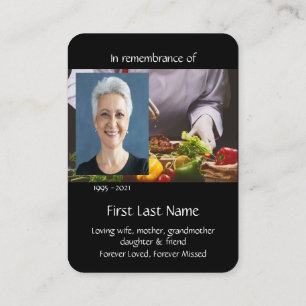 Carte De Visite Memorial Photo Prayer Cook Chef