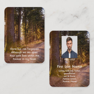 Carte De Visite Memorial Photo Prayer Forest Trail Walk Park