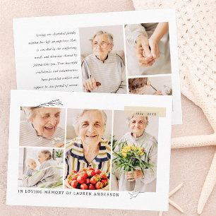 Carte De Visite Memorial Simple Modern 7 - Grille photo Prière