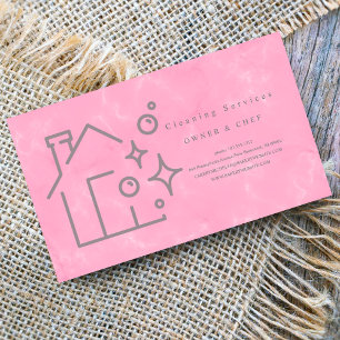 Carte De Visite ménage Service de nettoyage en marbre rose carton