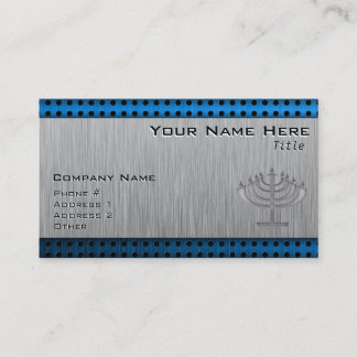 Carte De Visite Menorah ; Métal-regard balayé