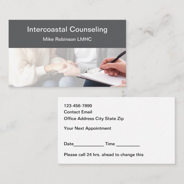 Carte De Visite Mental  Health Services Office Appointment Cards (Devant / Derrière)