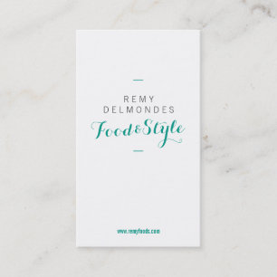 Carte De Visite menthe, gris, minimaliste, styliste culinaire