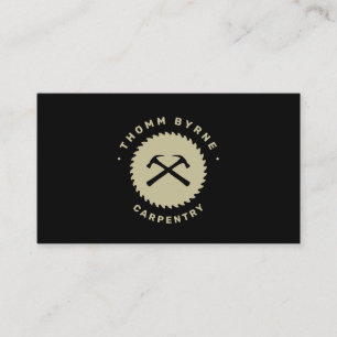 Carte De Visite Menuiserie Maison Construction Marteau Vue ronde